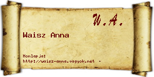 Waisz Anna névjegykártya